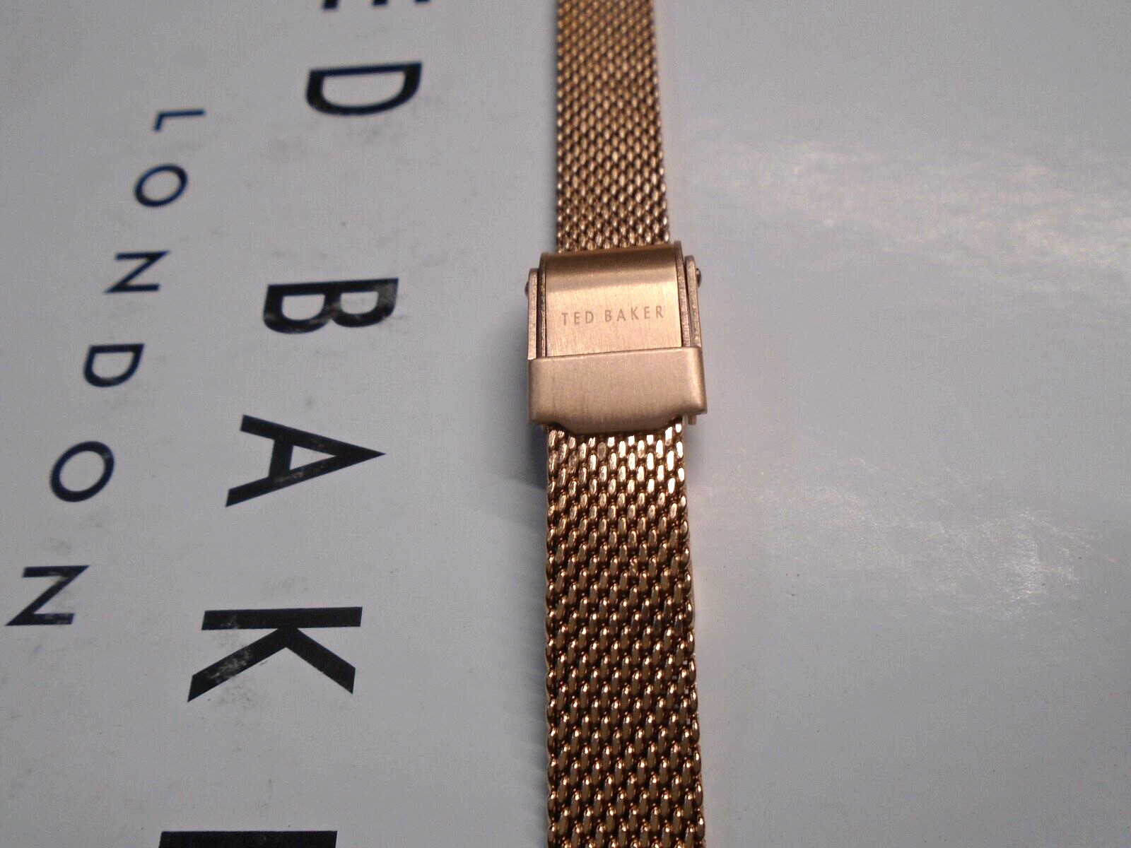 GENUINE TED BAKER ROSE GOLD STAINLESS STEEL MESH WATCH STRAP 17cm X 10mm WIDE