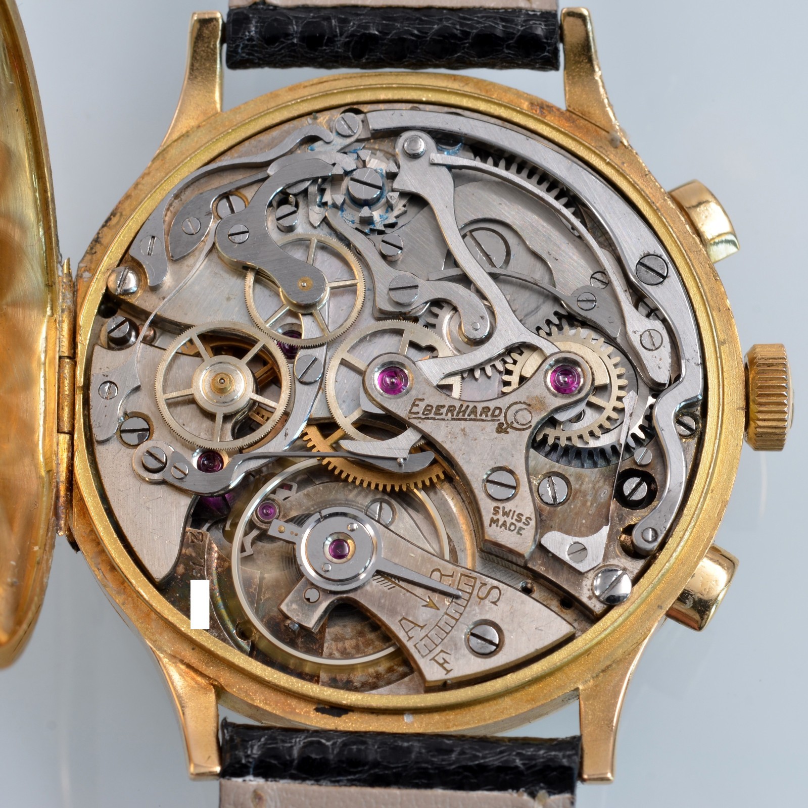 EBERHARD & CO Pre-Extrafort Tri-compax Oversize yellow gold 18KT 1937 very rare