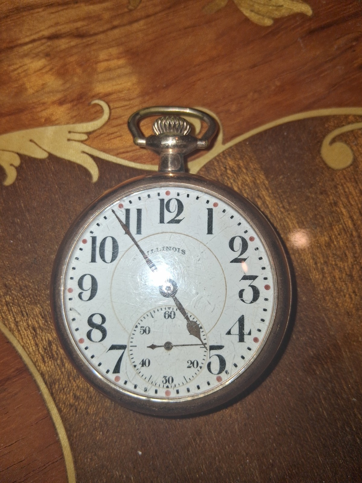 Antique 1919 Illinois Pocket Watch 16s 17J Grade 305 Double Roller Gold Filled