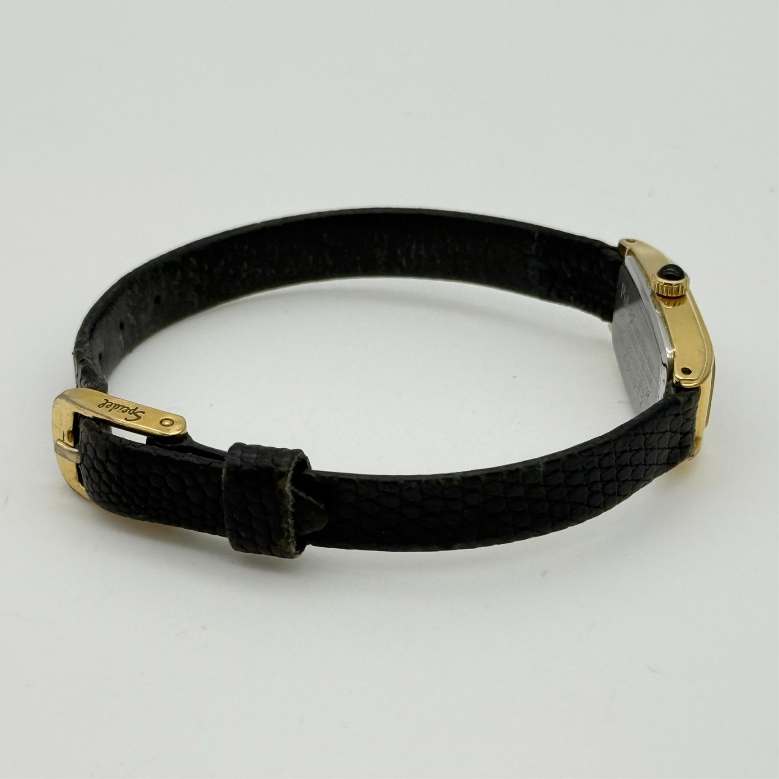 Vintage 1990s Women’s PULSAR Gold Tone Petite 13mm Watch, Leather, V220-5070
