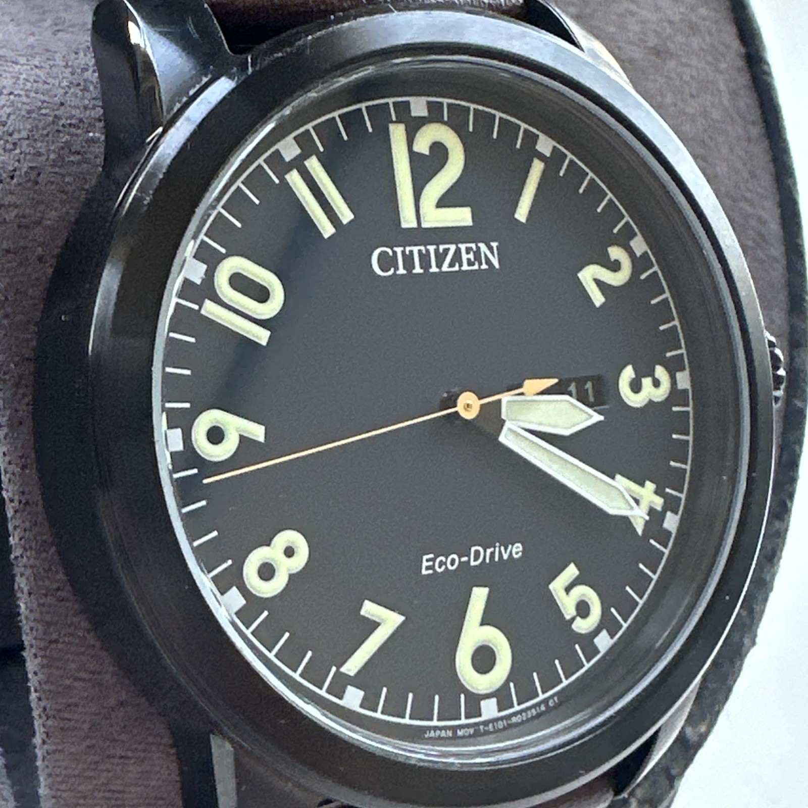 Citizen Men’s Garrison Day Date Window Brown Eco-Drive Watch 42MM BM8478-01L