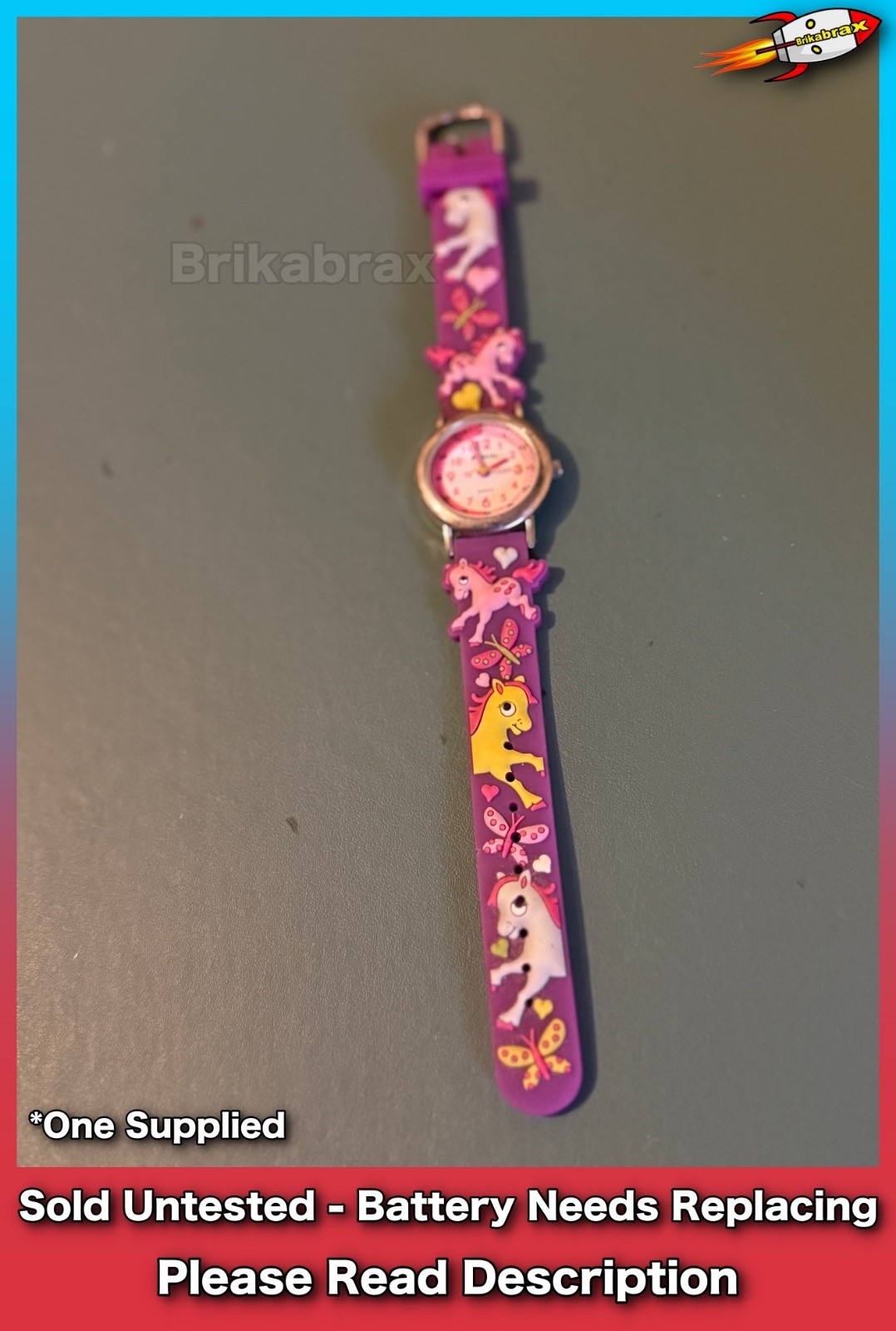 Ravel My Little Pony Pink Time Teacher Watch Sold Untested / None Working USED
