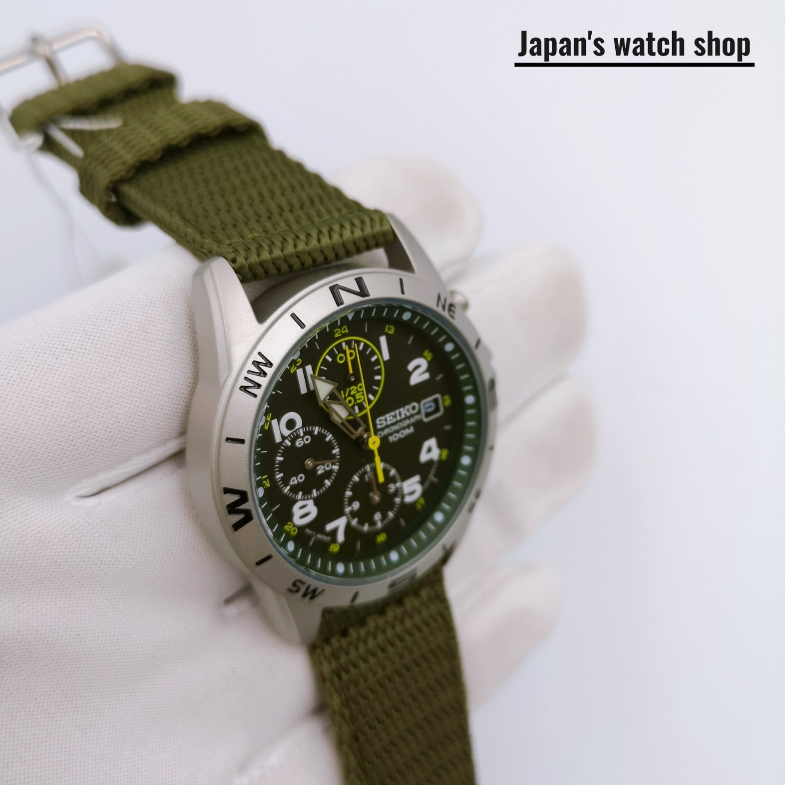 SEIKO SND377R Green Chronograph Men’s Watch New in Box