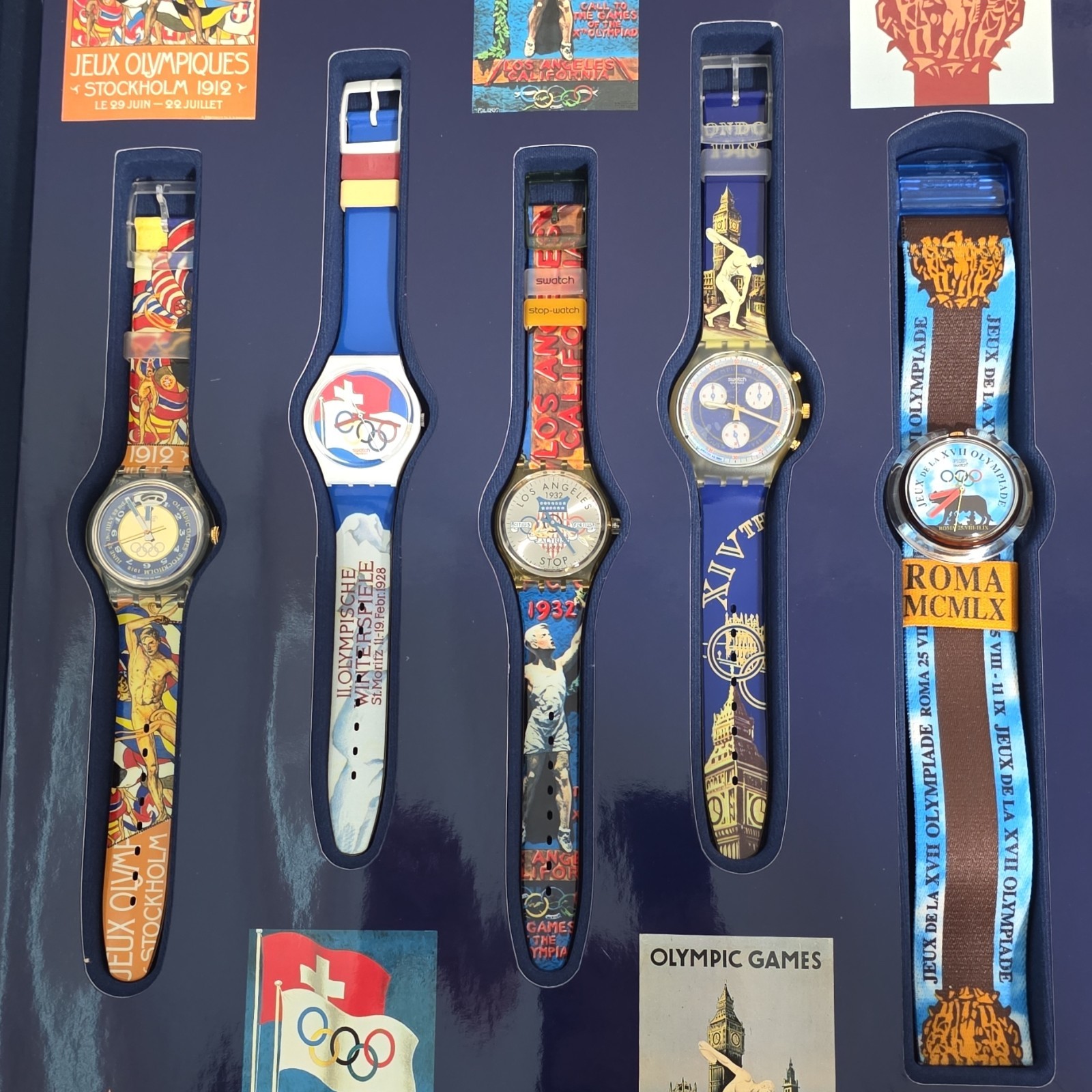 Swatch Historical Olympic Games Collection Quartz Analog Watch Box & Manual