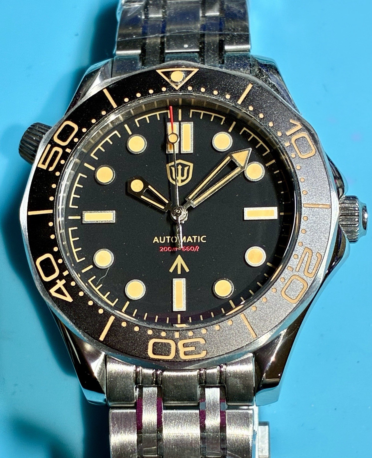 WATCHDIVES 007 39MM DIVE WATCH NO TIME TO DIE AUTO STAINLESS SAPPHIRE PATINA NEW