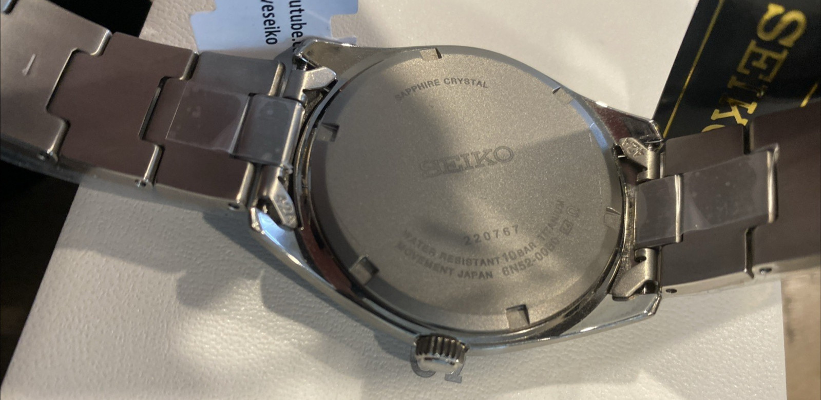 Seiko Classic Men’s Quartz Watch Blue Dial Grey Titanium Saphire Crystal SUR373
