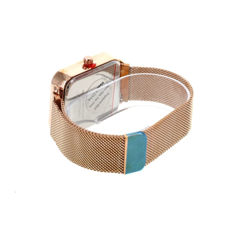Montres Carlo Unisex Adults Stainless Steel Mesh Band Watch with Magnetic Strap