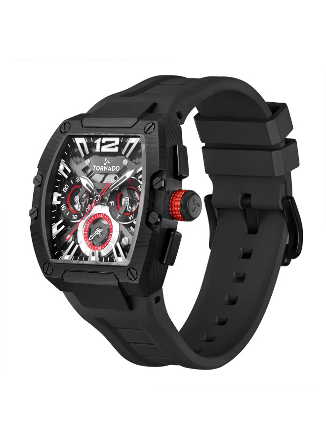 Tornado Xenith Men’s Multifunction Watch | Black Dial, 43mm, 100 m (10 ATM)