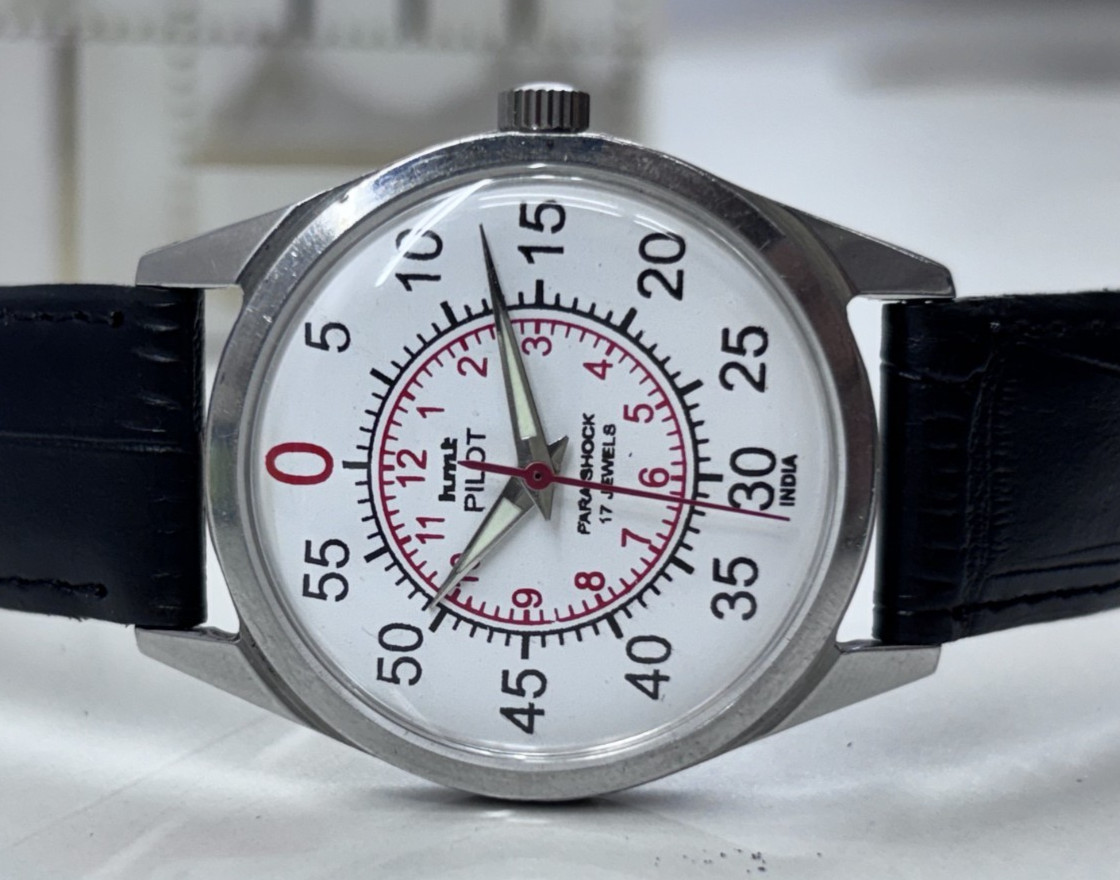 Vintage Refurbished HMT Pilot White 17 Jewels Hand Winding men’s Wrist Watch