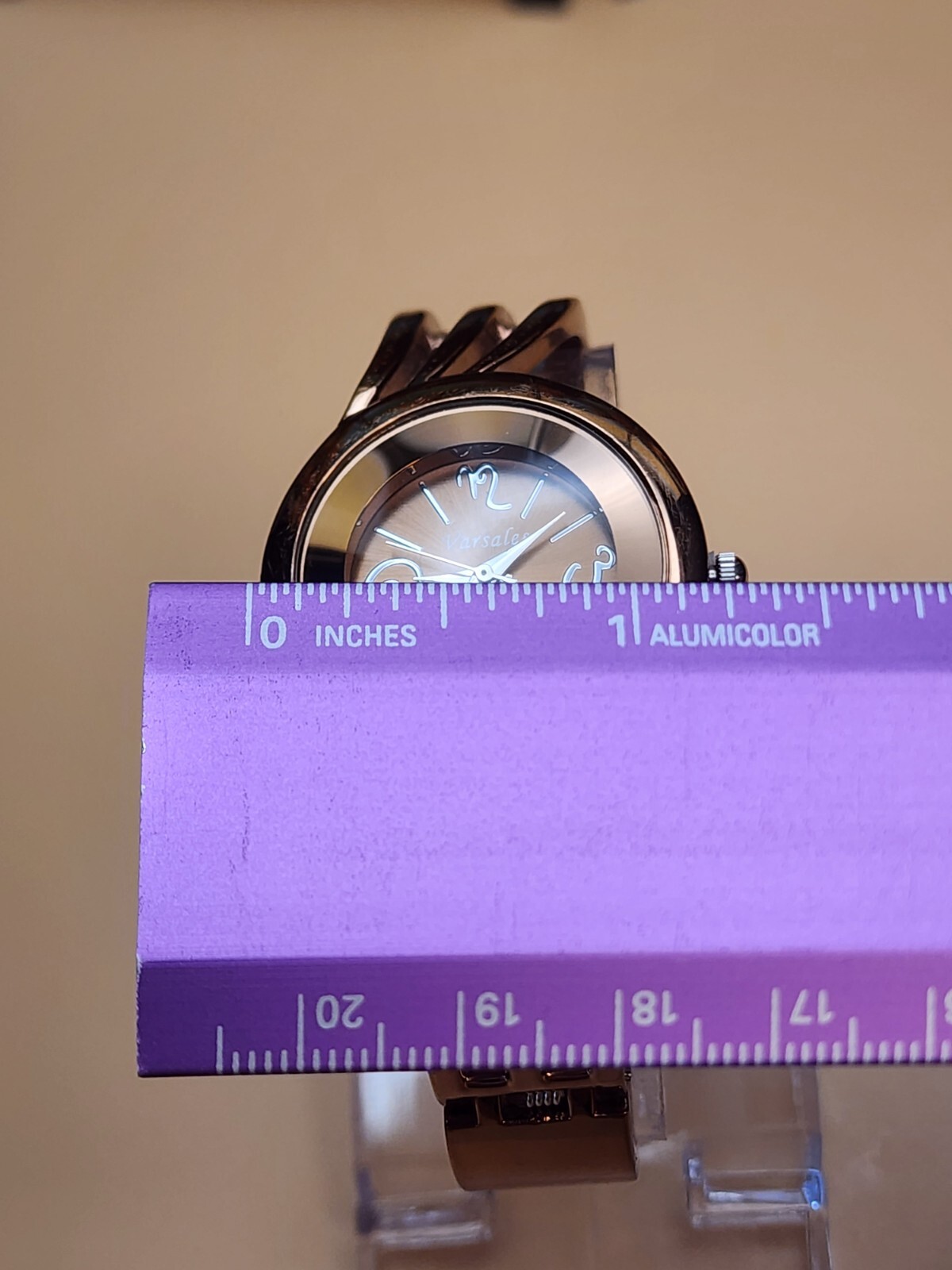 Vintage VARSALES Cuff Watch Deep Bronze Tone Excellent New Battery FREE SHIP!!