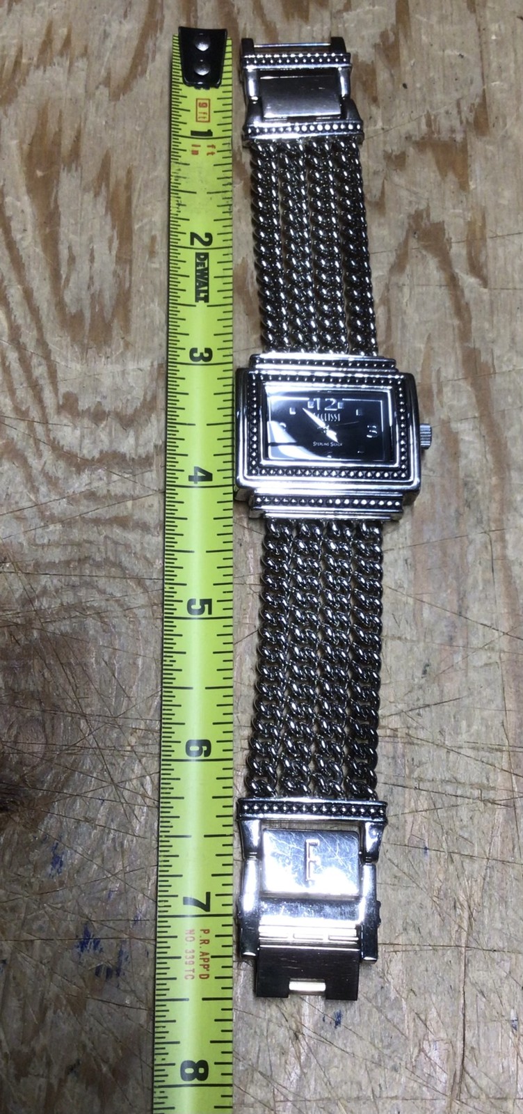 Sterling Silver 4 Strand Art Deco Wrist Watch Ecclissi # 33612