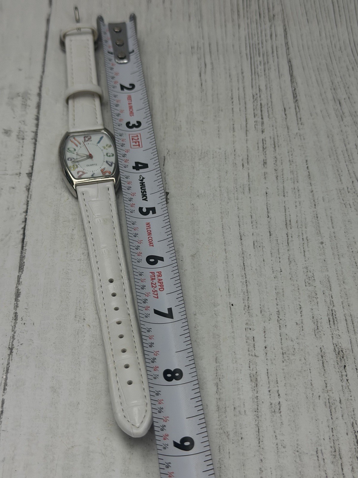 Women’s Rainbow Numeric Dial Watch White Face Colorful Quartz Wristwatch