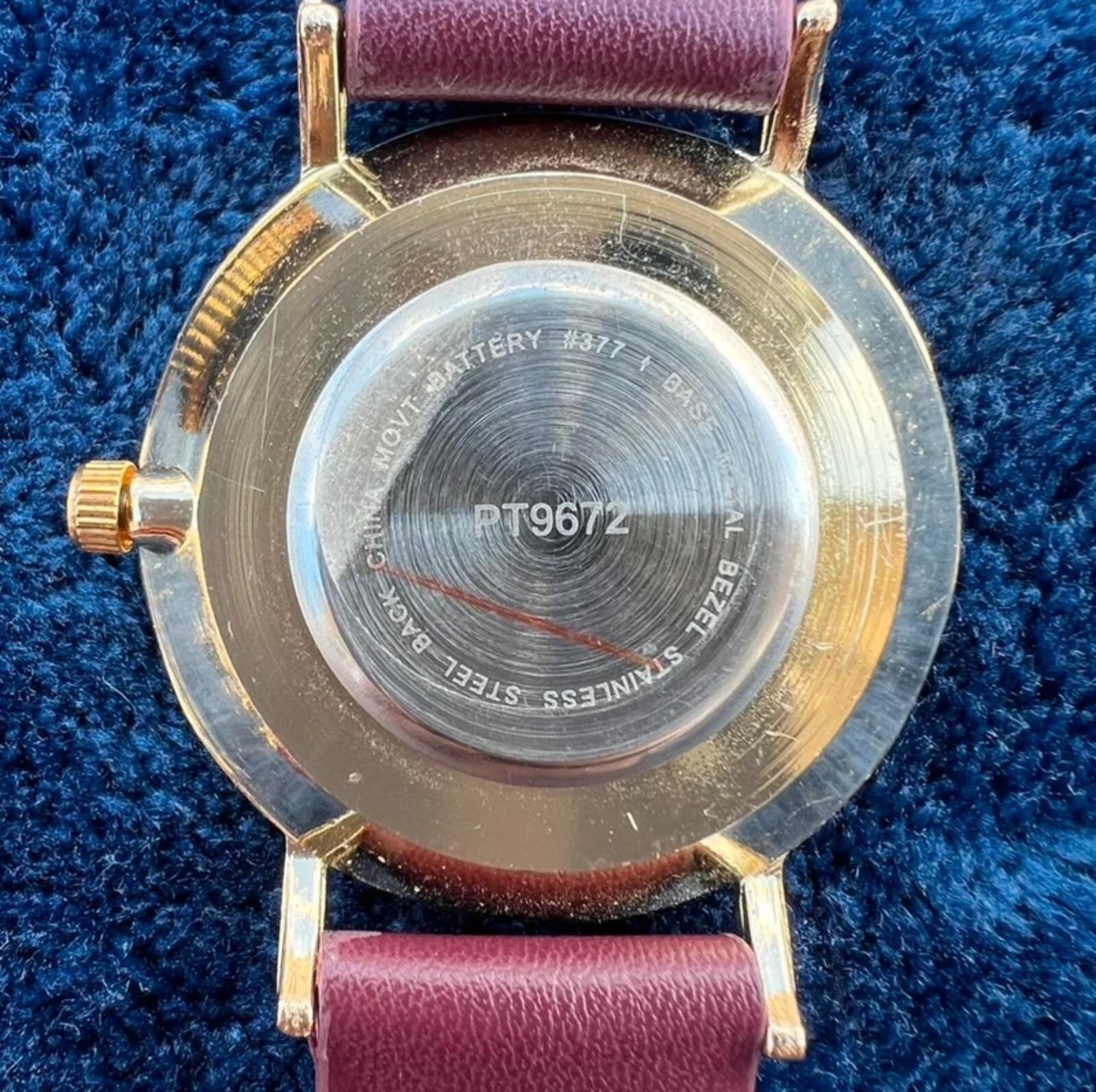 Burgundy & Gold Watch & Bracelet Set