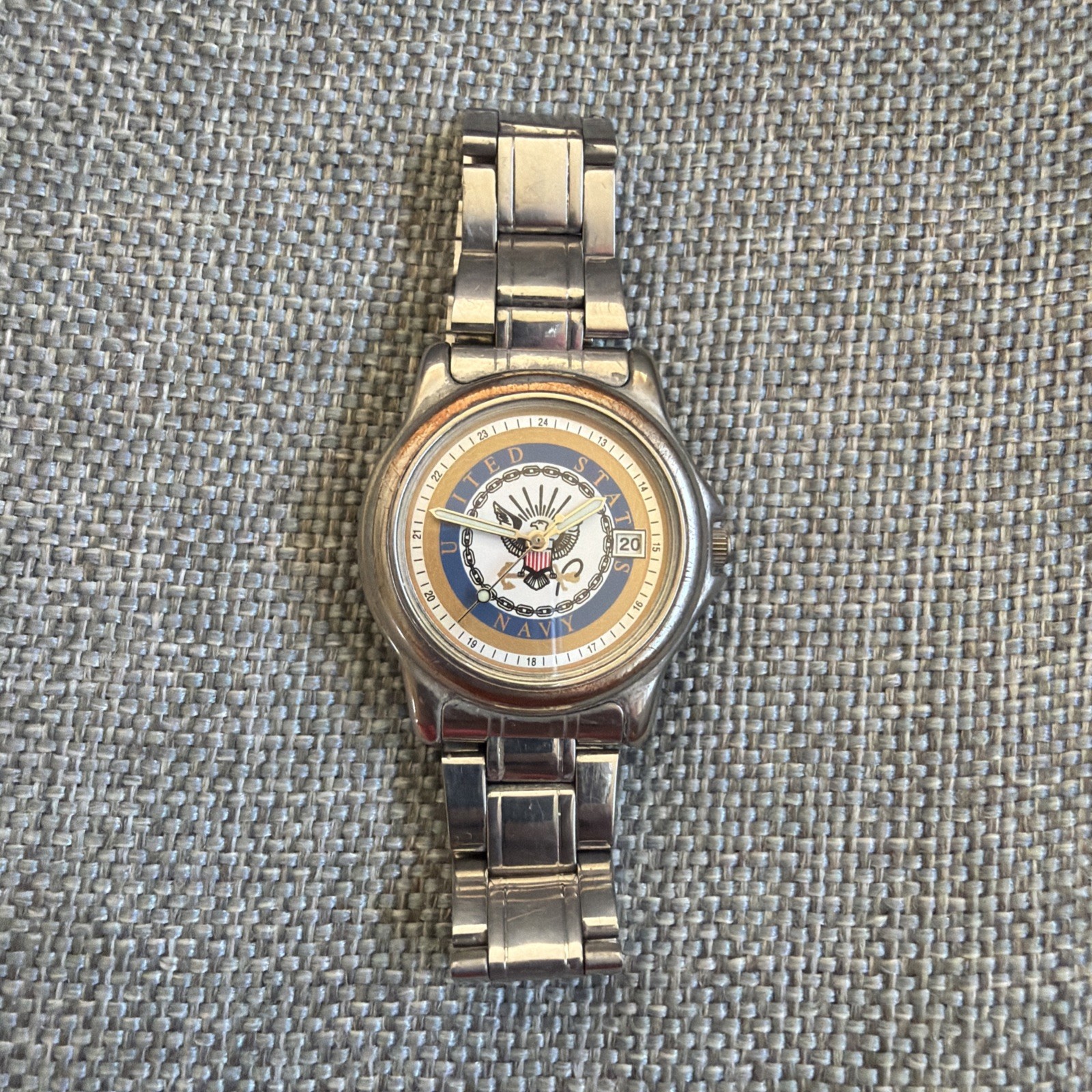 United States Navy Silvertone Watch Untested READ