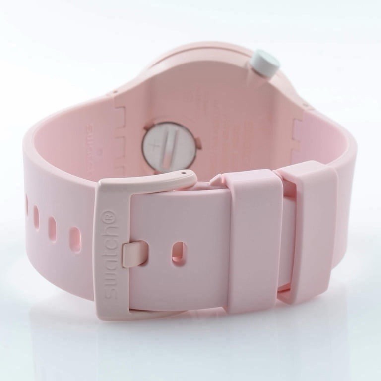 Swatch C-Pink Watch – VisibleMovement Silicone Strap – 47mm