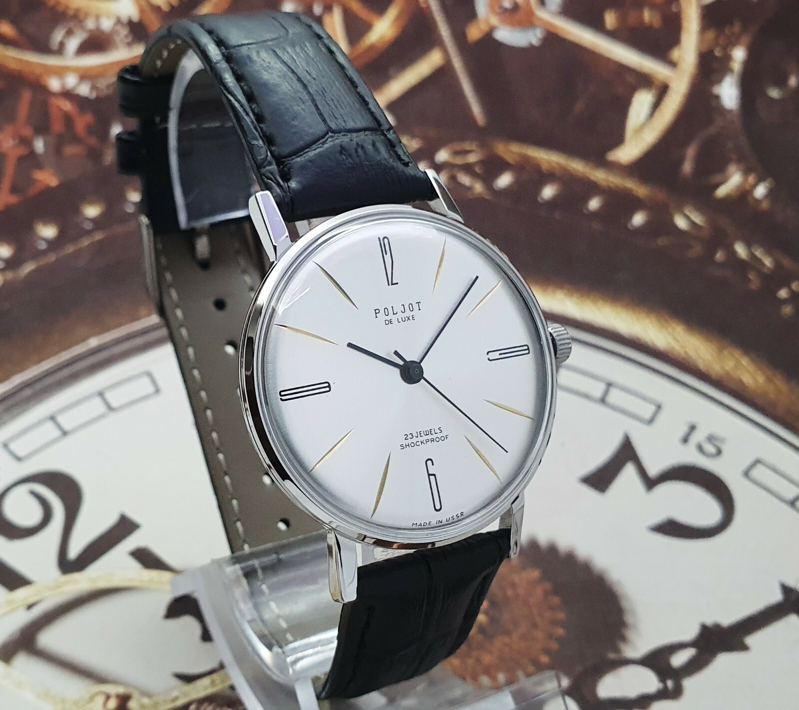 Vintage Watch USSR Poljot De LUXE Ultra SLIM Soviet Men’s Wristwatch 2209