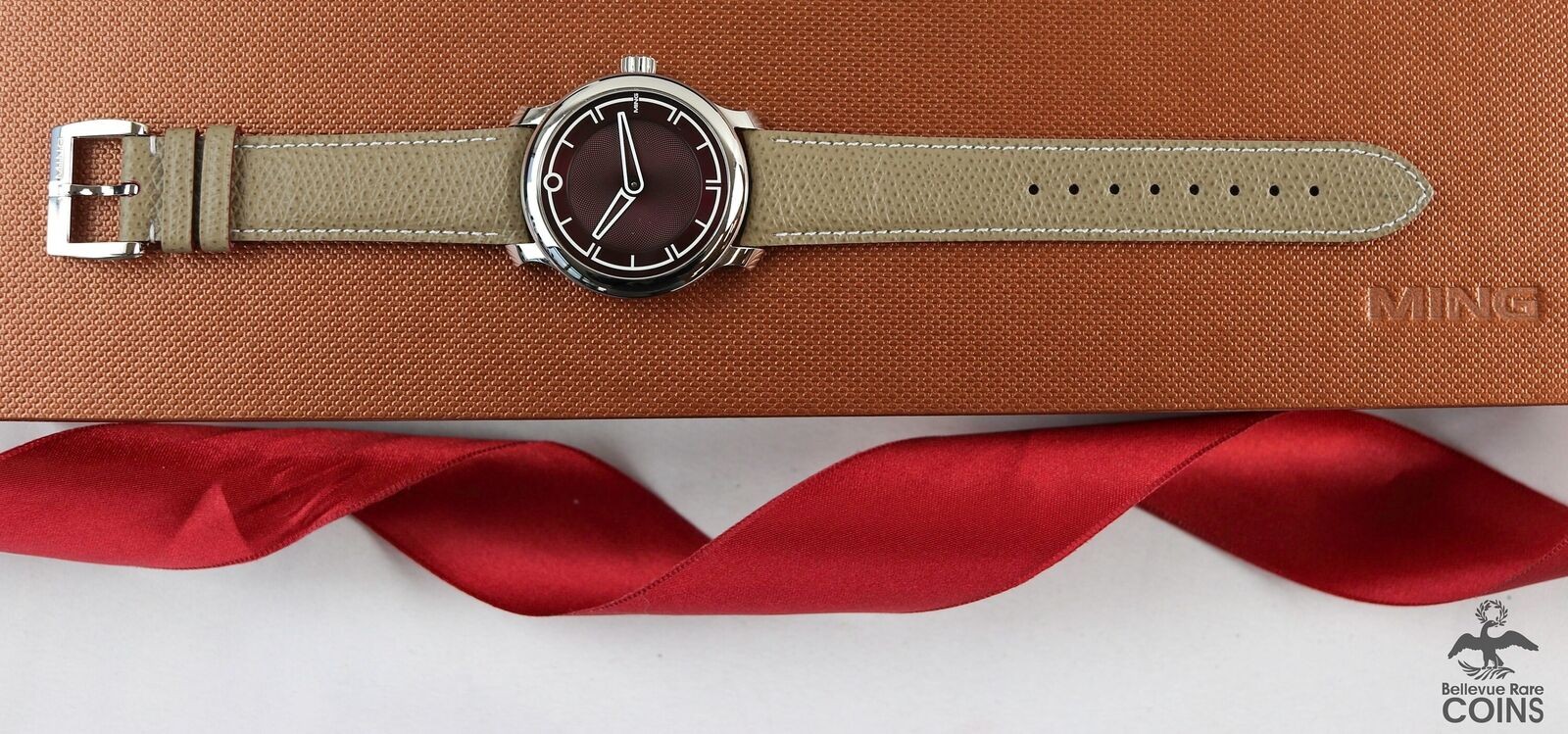MING’s 17.09 Automatic Burgundy Dial Calibre 330 Handmade Strap Men’s Watch