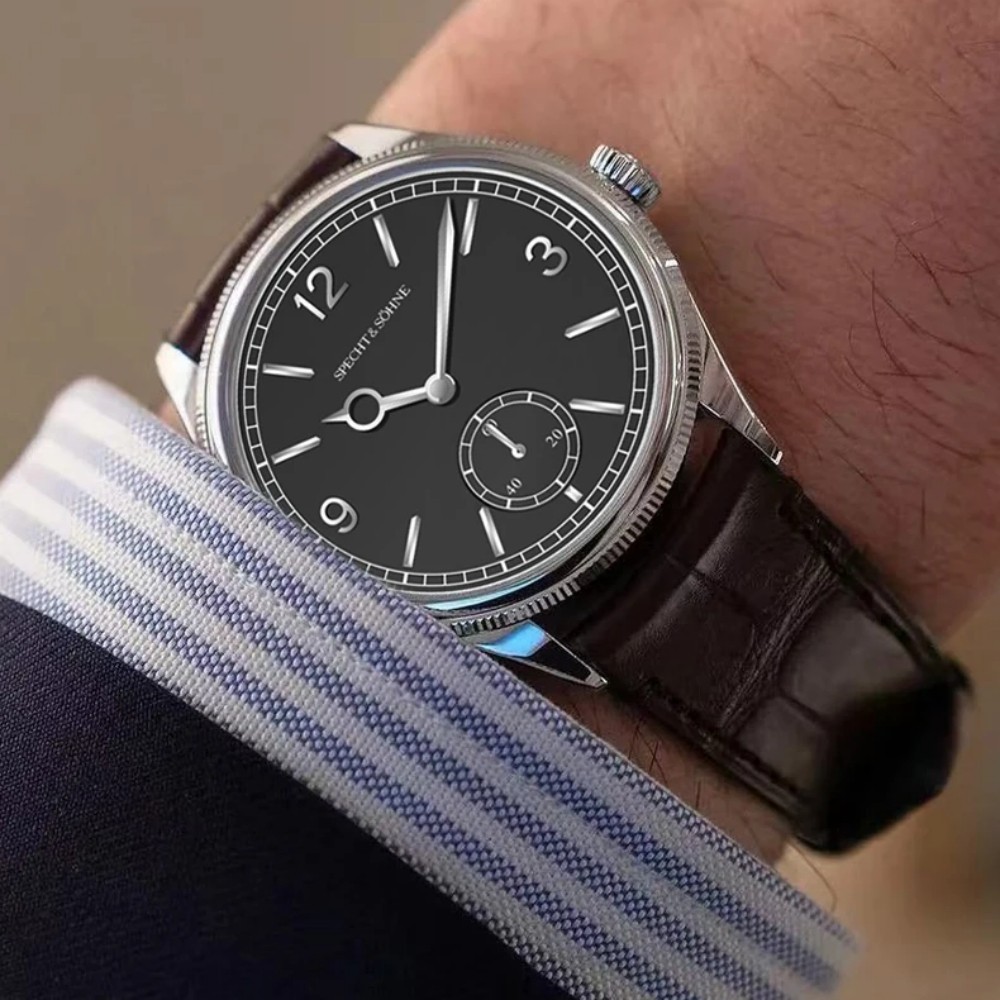 Men’s Automatic Mechanical Watch Sapphire Glass Genuine Leather Strap Waterproof