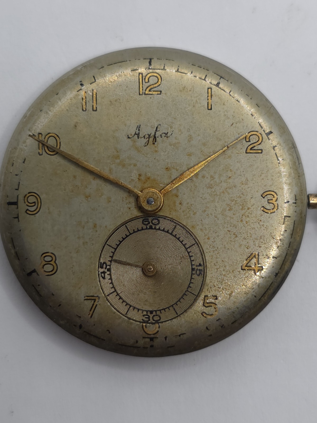 Vintage Agfa Watch Movement Cal. 233 CUPILLARD From 1930’s Hands Main Spring