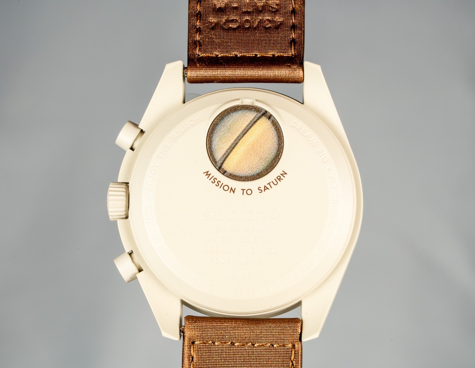 Swatch x Omega Bioceramic Moonswatch Mission To Saturn 42 mm Beige…