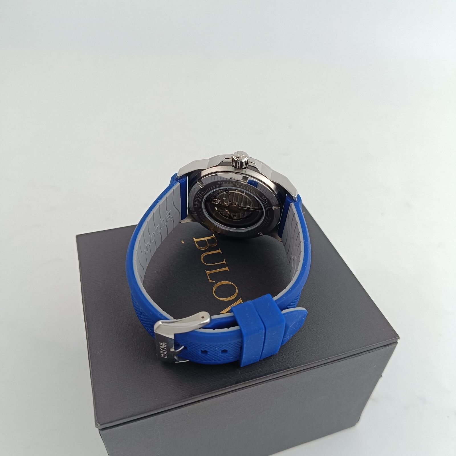 Bulova Marine Star 98A303 Men’s Automatic 45mm Blue Dial Rubber Strap Watch