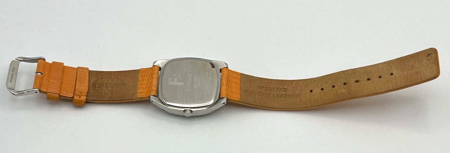FOSSIL MOP Womens HI SPARKLE Watch SQUARE Tan LEATHER BAND ES 1009 New Batt READ