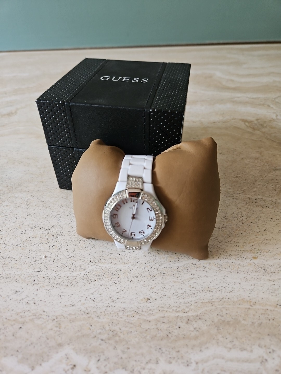Women’s White Dial With Crystal Rhinestones Polycarbonate W/Original Box