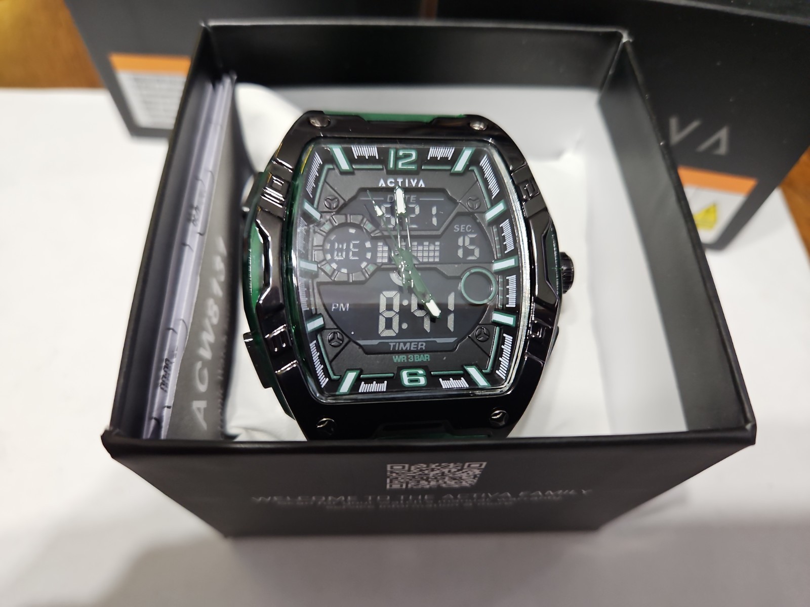 Activa X Invicta ACW8131-003 Men’s 50mm Digital Army Green Watch NIB $99 Retail