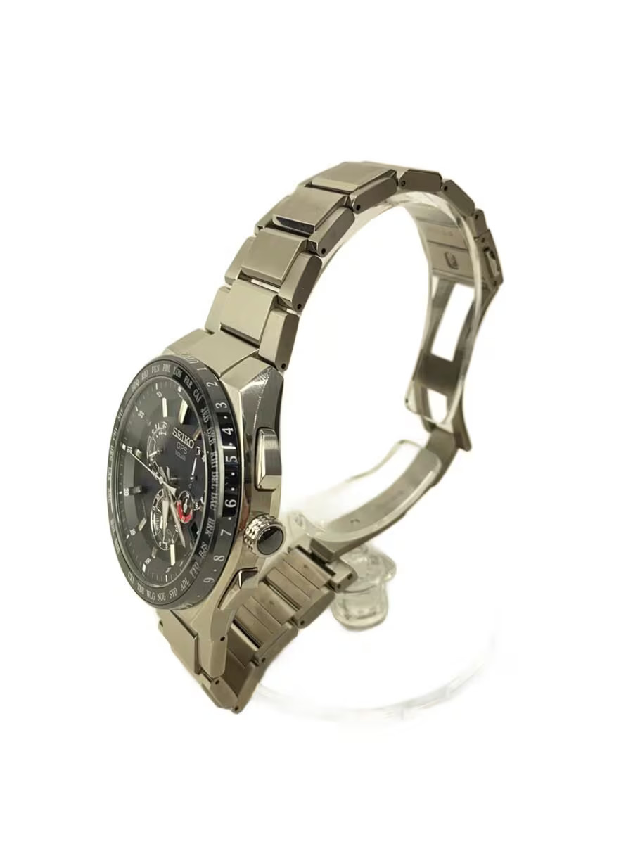 SEIKO Solar Watch Analog Stainless BLK SLV 8X53 0AV0 2