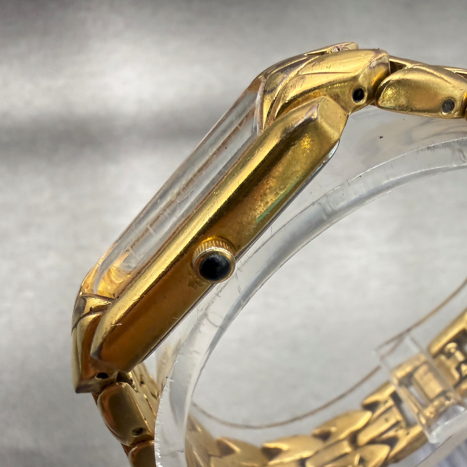 Seiko Watch Women 16mm Cream Dial Gold Tone Rectangle 4N00-6929 New Battery VTG