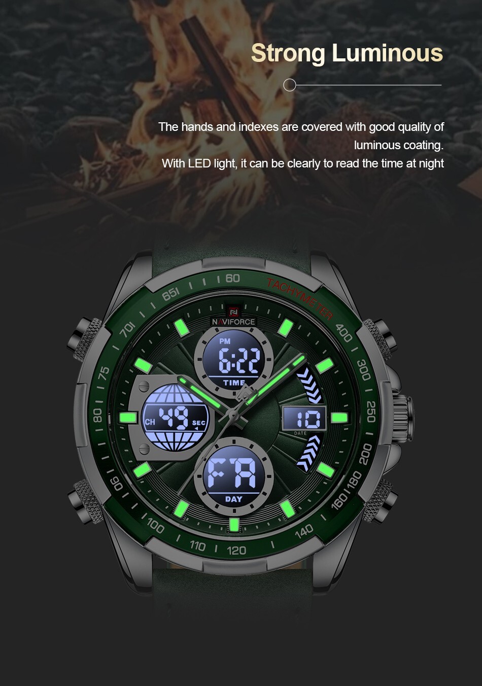 NAVIFORCE Waterproof Men Military Watch Luxury Sports Multifunctional Wristwatch