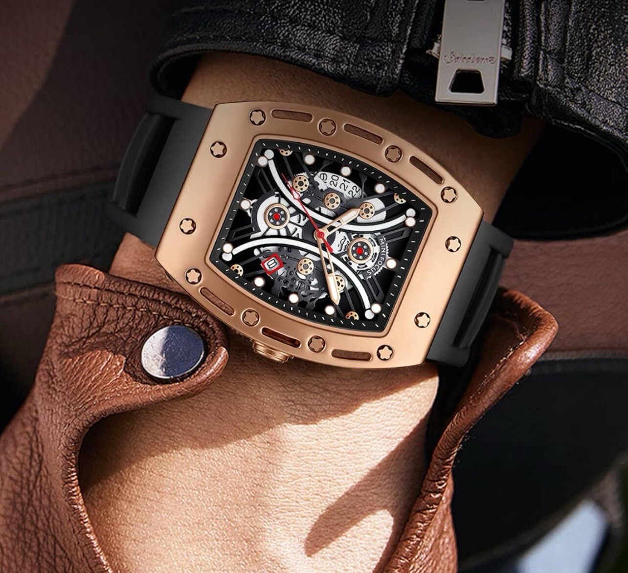Luxury Skeleton Watch Piece | Rose
