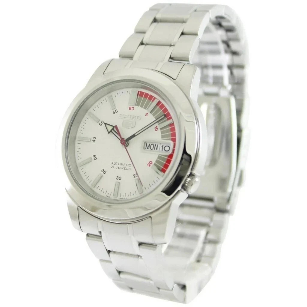 Seiko 5 SNKK25K1 Automatic 21 Jewels Men’s Watch White Dial Box Papers