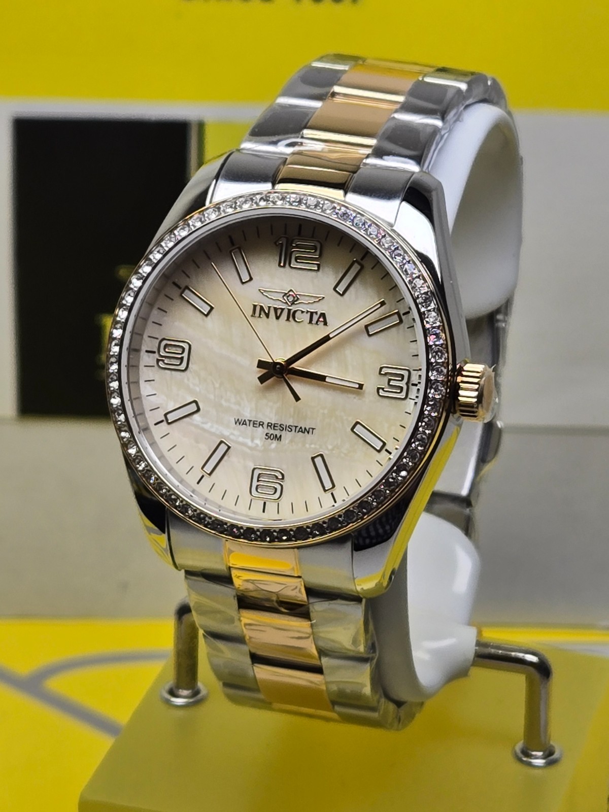 Invicta Specialty Lautus Unisex Watch w/Mother of Pearl, 38mm. Gold, Steel NEW!!