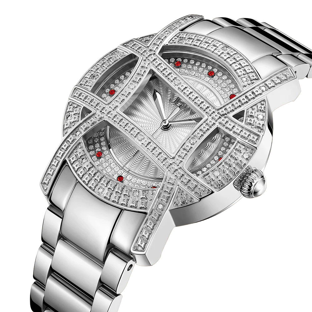 JBW Olympia 10th Anniversary Diamond & Red Topaz Quartz 38MM Watch JB-6214-10C