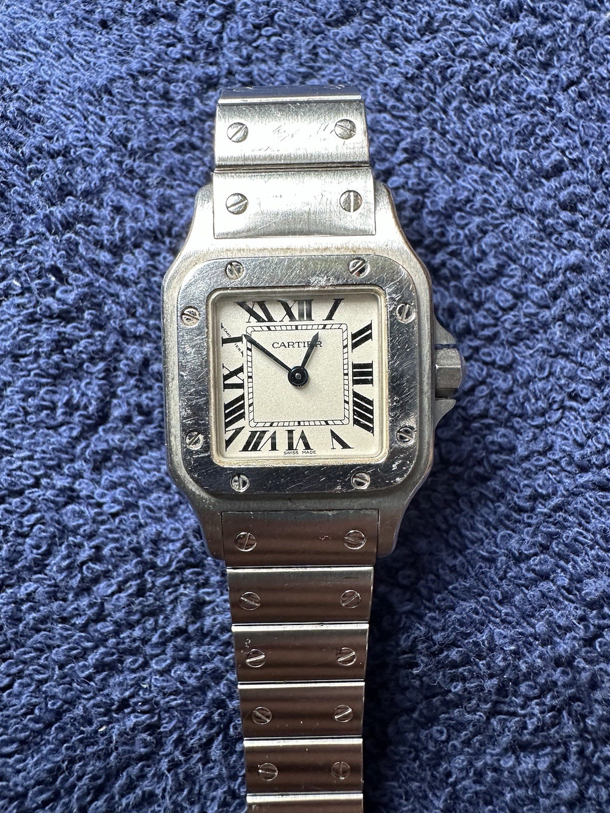 Vintage Cartier Santos Galbée Ref. 1565 Small 24mm Stainless Steel Quartz Watch