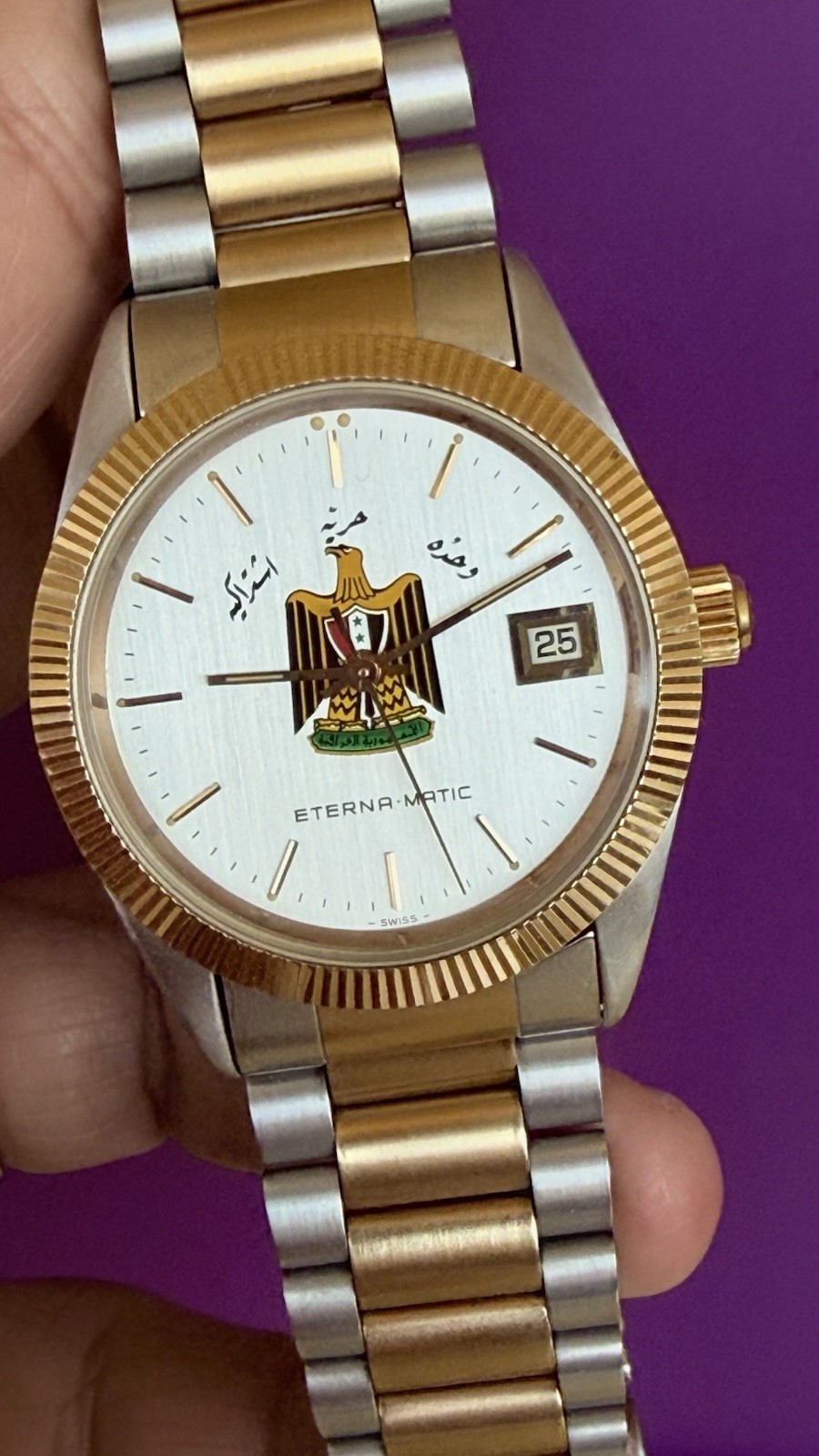 Automatic ETERNA President Saddam Hussein Iraq Watch Men Black Dial New Box R1