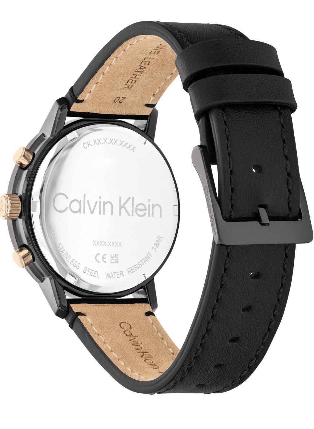 Calvin Klein Gauge Men’s Watch Black Leather Strap Brand New with Box 41mm
