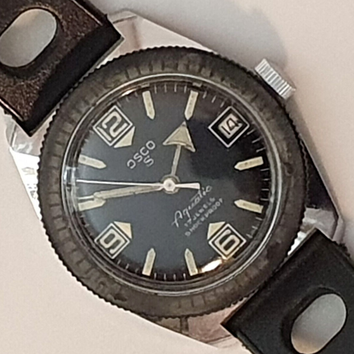 OSCO AQUATIC 36mm Mechanic Cal. Men’s Vintage SkinDiver Watch OS In House 1960