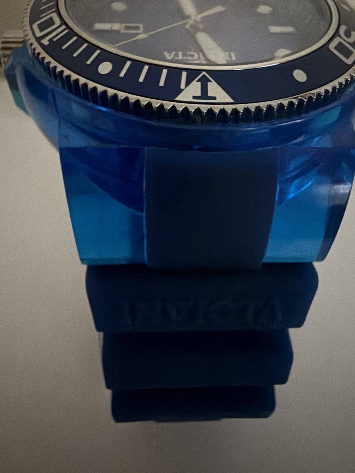 Invicta Pro Diver Men’s Quartz Date 100m 50mm Blue Dial Blue Silicone