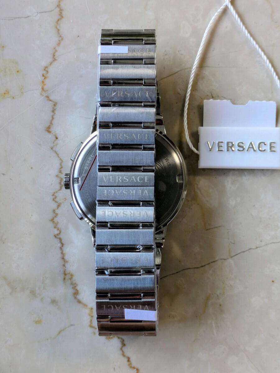 Versace Greca Logo Chrono Men’s Watch VEZ900121 Green & Silver Wristwatch