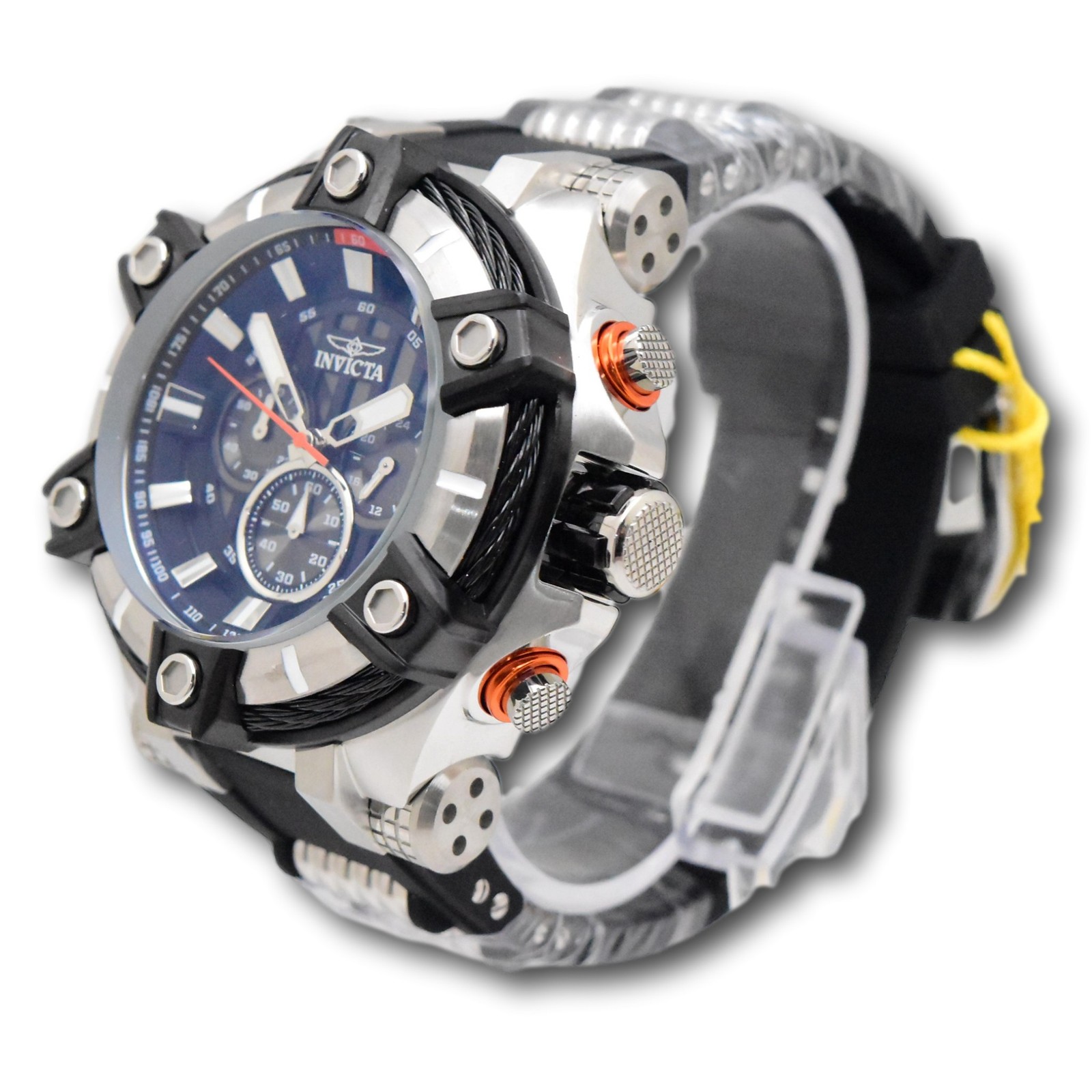 Invicta Bolt Cable Men’s 52mm Black and Silver Chronograph Watch 35547