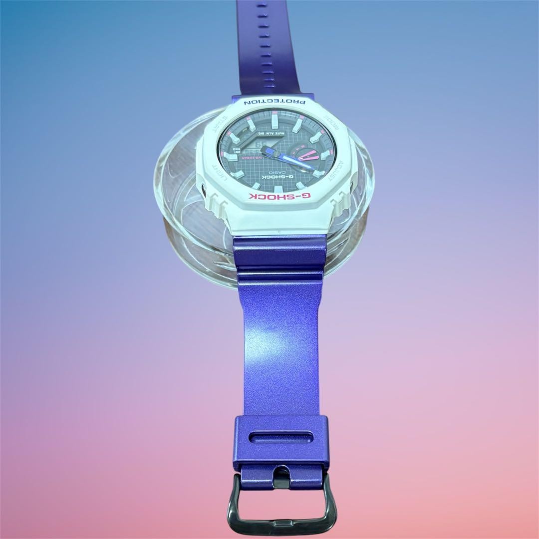 Casio G-SHOCK GA-2100THB White Purple Watch Used