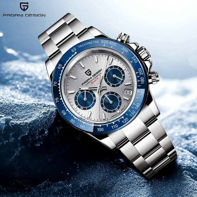PAGANI DESIGN Men’s Quartz Watch Japan Chronograph VK63 Stainless Steel Watches