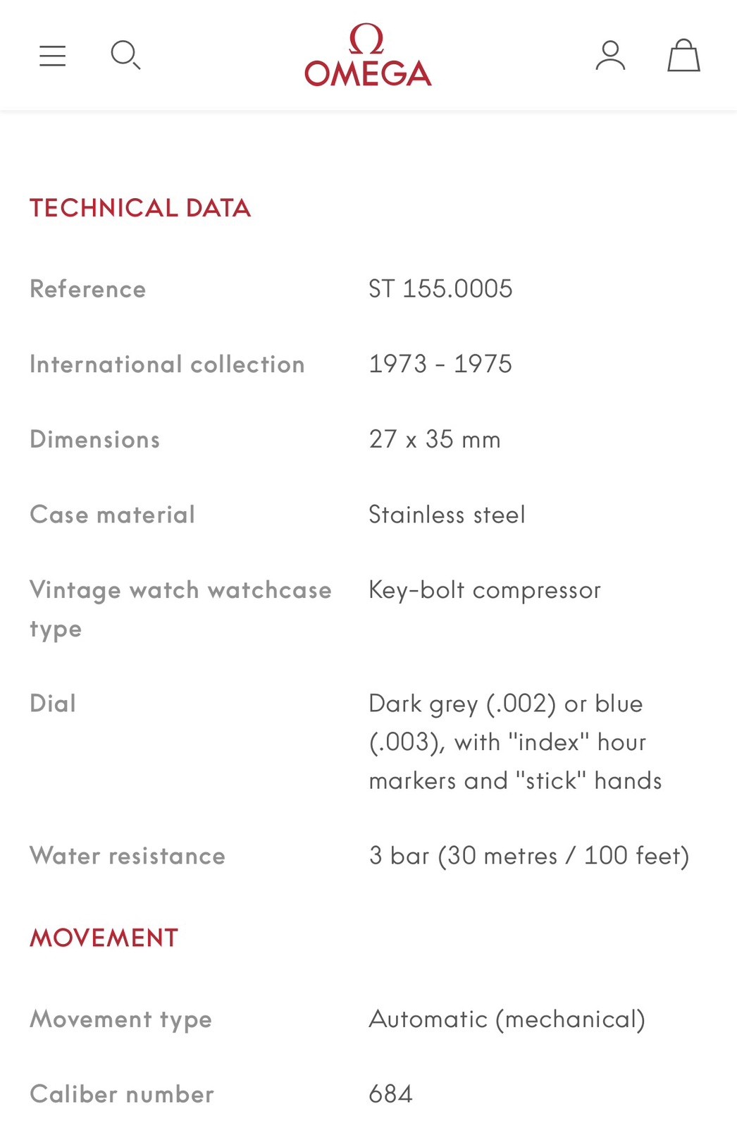 OMEGA Automatic Deville 155.005 Men’s Watch 155.0005