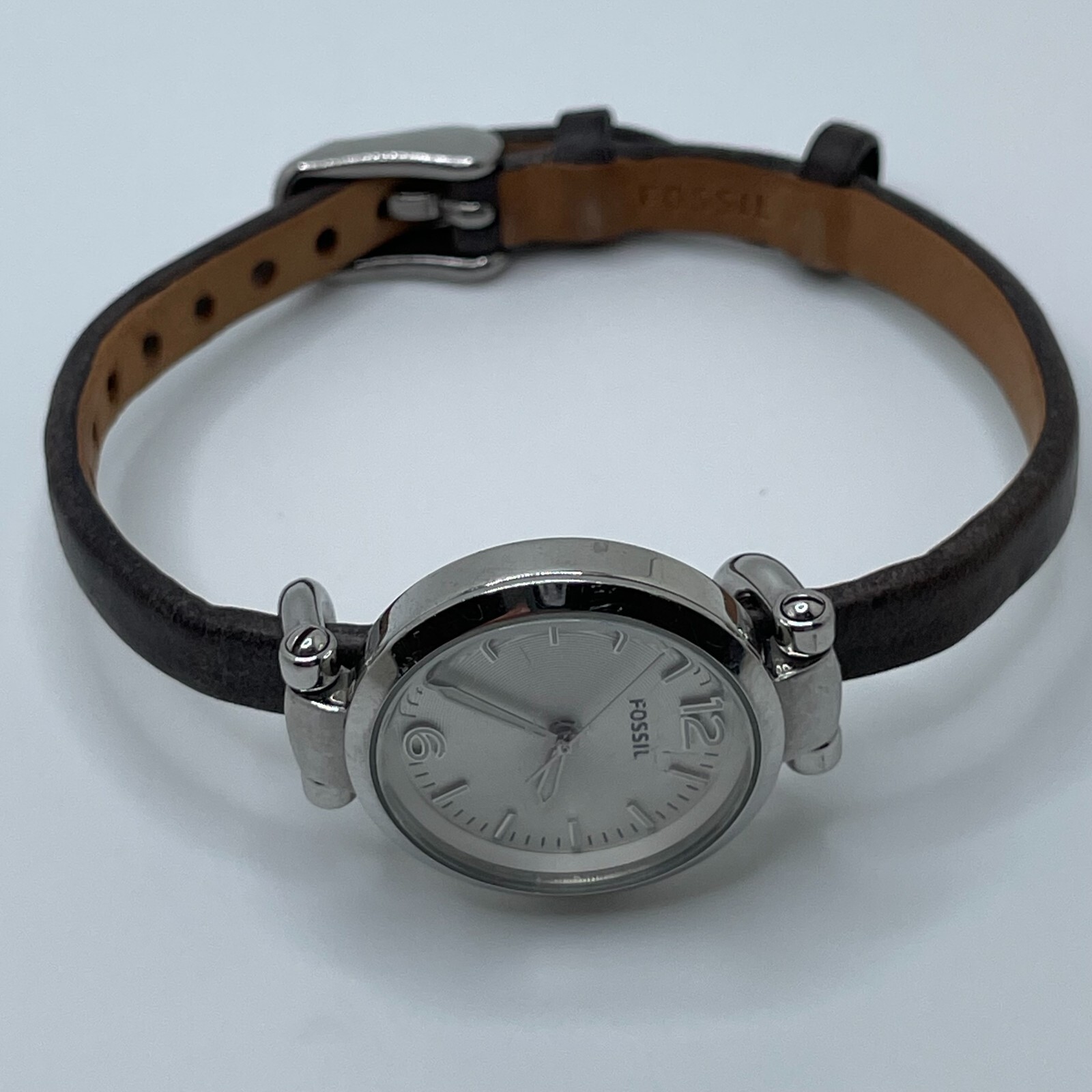 Fossil Georgia Watch Womens 26mm Case One Piece Gray Strap Quartz Analog ES3717