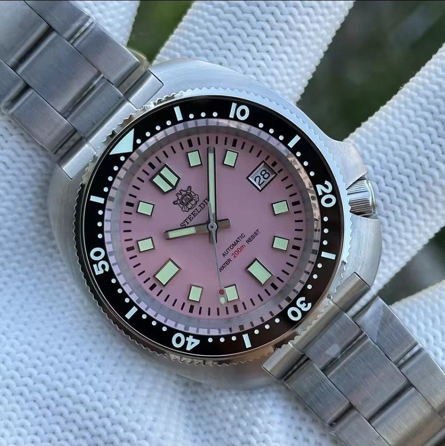 Steeldive SD1974 Turtle Captain Willard NH35 Seiko Sapphire Watch Rare Pink New