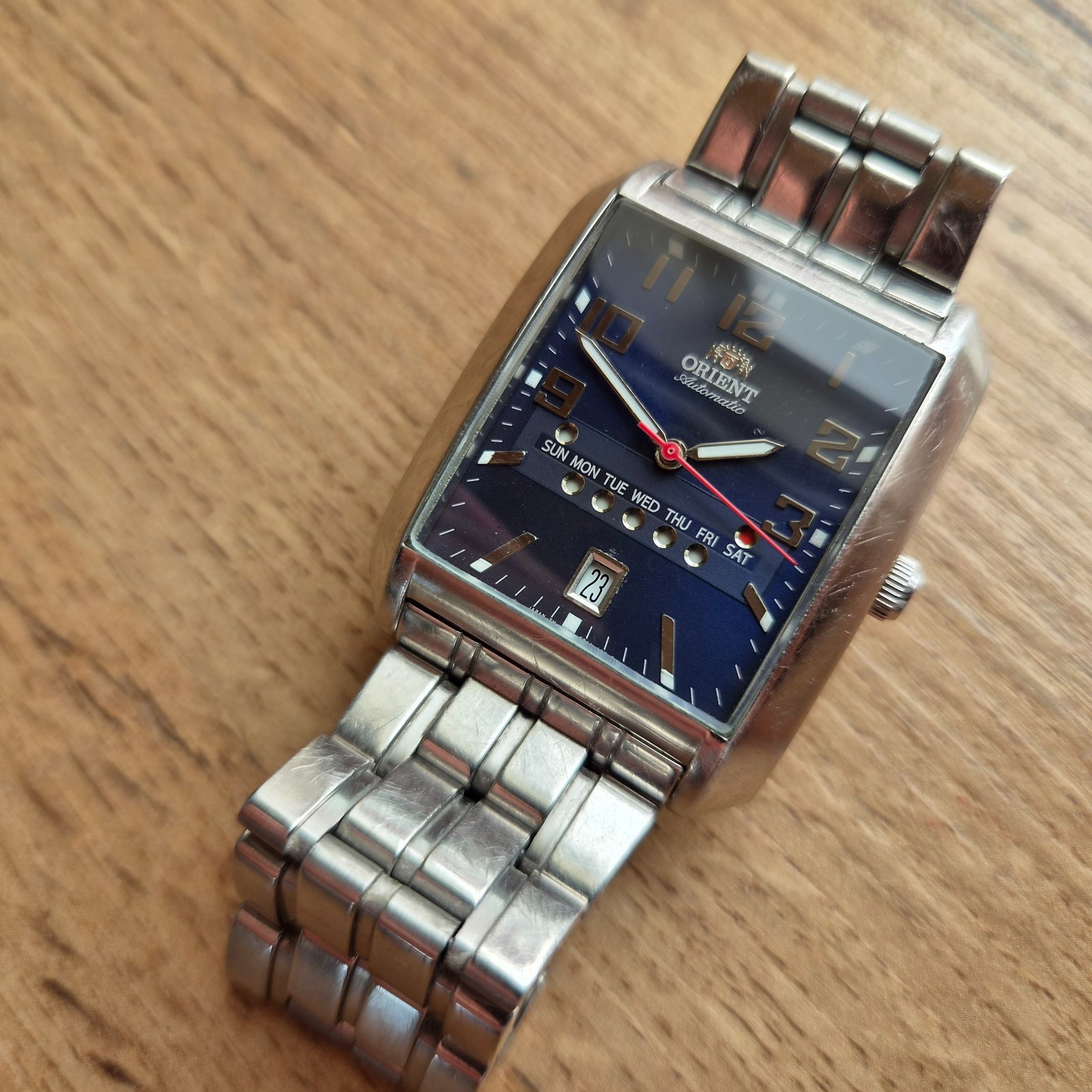 Orient square President watch, day date orient Automatic black Watch, classic