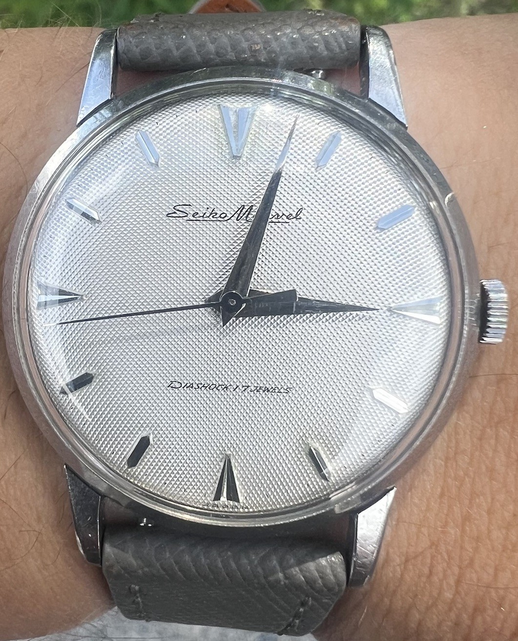 Vintage Seiko Marvel 1958 Rare guilloche Dial