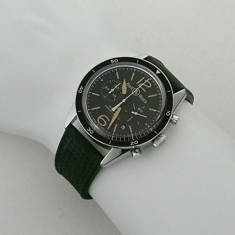 Bell & Ross Vintage 126 Chronograph BR126-94-SP Auto 100M 43mm Black Dial Men’s